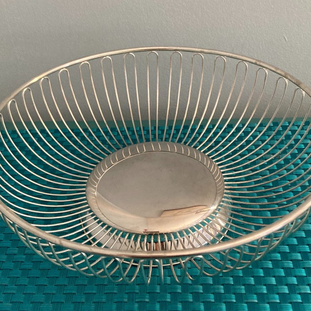 Silver Plate Bread Basket NOS Vintage 10" - Picture 10 of 11